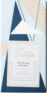 Close-up of a stylish wine label with gold and blue accents.