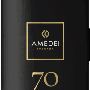 Amedei Toscana 70 dark chocolate bar packaging with elegant black and gold design.