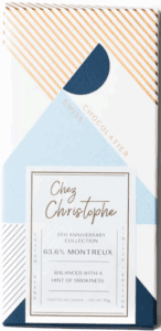 Luxury chocolate packaging for Chez Christophe's 5th anniversary collection.